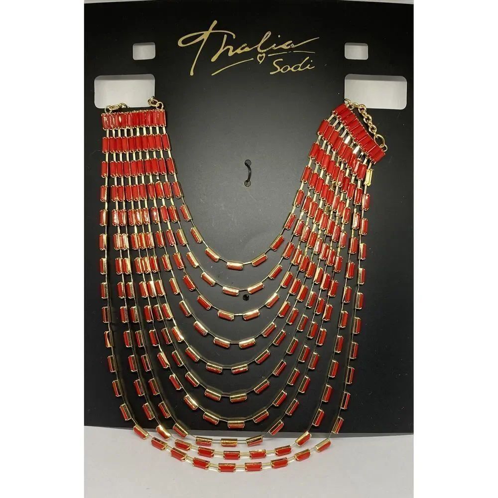 Thalia Sodi Gold-Tone Baguette Multi-Row Necklace, 18" + 3" MSRP $44.50 CP729